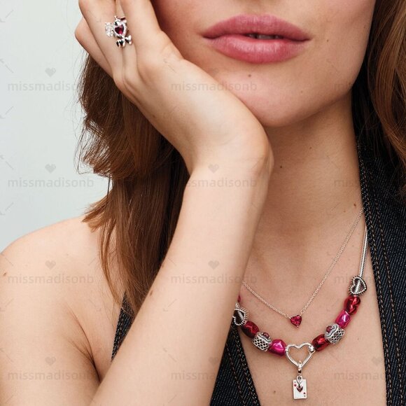 Pandora Metallic Pink Heart Charm - Picture 5 of 7